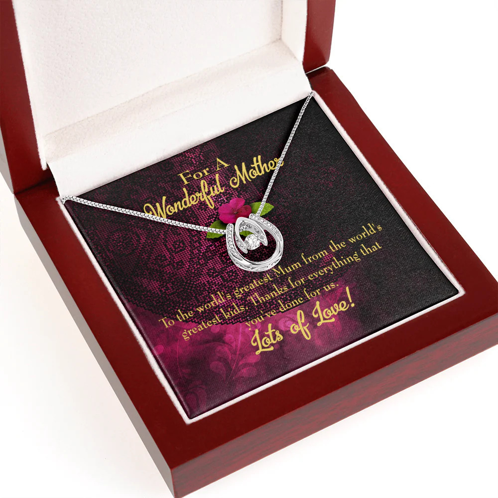 World's Greatest Mum Lucky Horseshoe Necklace Luxury Box